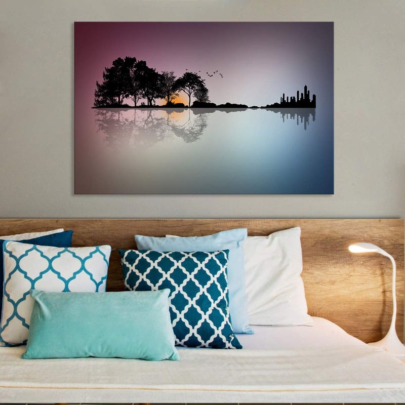 Urttiiyy Large Abstract Guitar Island Canvas Wall Art Modern Music Paintings Abstract Tree Painting Prints Music Lover Home Decor for Living Room Framed Ready to Hang - Image 4